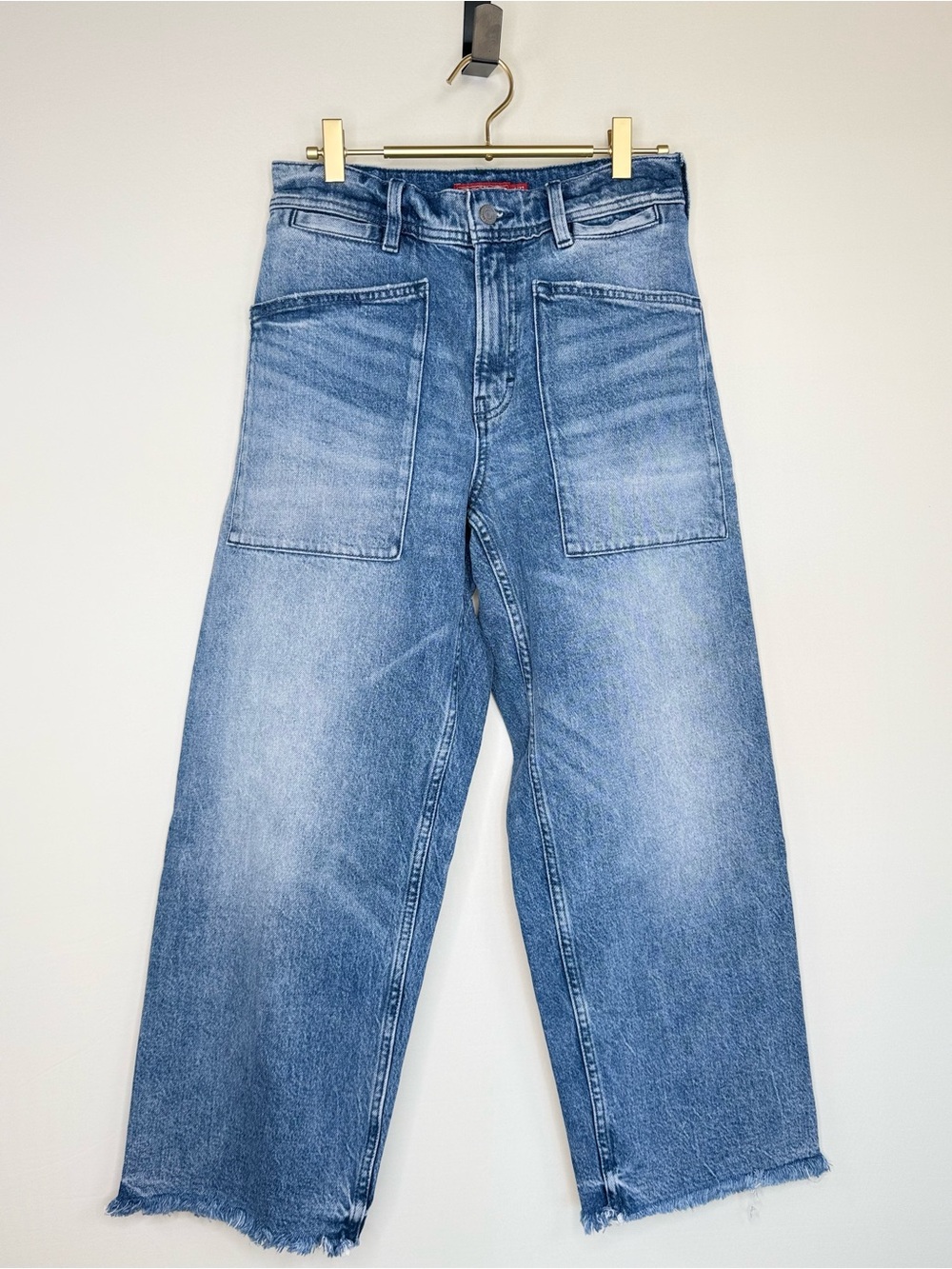 Lucky Brand Lucky Legend Patch Pocket Wide Leg Crop Jeans – Size 27 - Picture 8 of 13